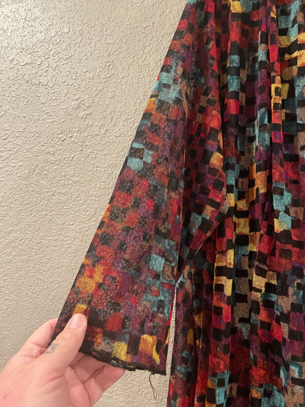 Ali Miles Multicolor Open-Front Long Sleeve Cardigan - Picture 3 of 4